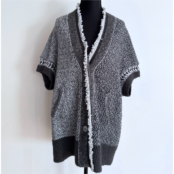 Anthropologie Angel of the North Knit Shrugged Dolman Fringe Boho Cardigan XS S - Picture 6 of 9